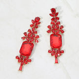 Bold Geometric Stone Drop Evening Earrings