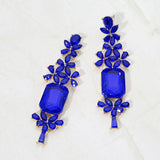 Bold Geometric Stone Drop Evening Earrings