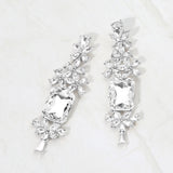Bold Geometric Stone Drop Evening Earrings