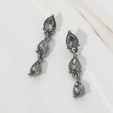 Triple Teardrop Cluster Link Drop Evening Earrings
