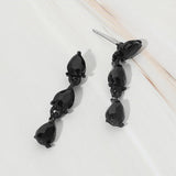 Triple Teardrop Cluster Link Drop Evening Earrings