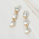 Triple Teardrop Cluster Link Drop Evening Earrings