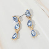 Triple Teardrop Cluster Link Drop Evening Earrings