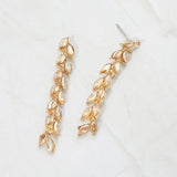Marquise Crystal Cluster Linear Drop Evening Earrings