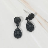 Teardrop Halo Charm Drop Evening Earrings