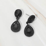 Faceted Teardrop Dangle Evening Earrings