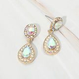 Faceted Teardrop Dangle Evening Earrings