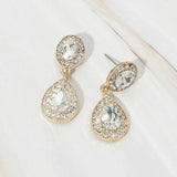 Faceted Teardrop Dangle Evening Earrings