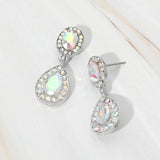 Faceted Teardrop Dangle Evening Earrings