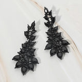 Teardrop Stone Cluster Embellished Drop Evening Earrings