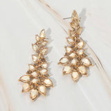 Teardrop Stone Cluster Embellished Drop Evening Earrings