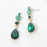 Teardrop Cluster Drop Evening Earrings