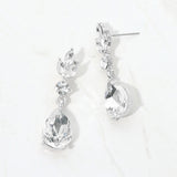 Teardrop Cluster Drop Evening Earrings