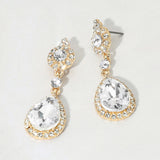 Teardrop Crystal Drop Evening Earrings
