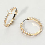 Marquise Stone Accent Round Crystal Around Huggie Hoop Earrings