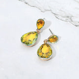 Women's Glass Crystal Teardrop Dangle Earrings