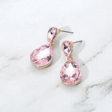 Women's Glass Crystal Teardrop Dangle Earrings