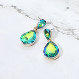 Women's Glass Crystal Teardrop Dangle Earrings