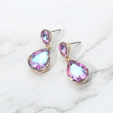 Women's Glass Crystal Teardrop Dangle Earrings