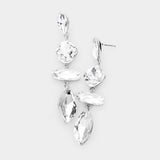 Marquise Crystal Drop Evening Earrings