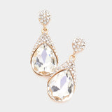 Crystal Rhinestone Teardrop Evening Earrings