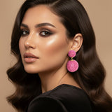 Double Rhinestone Ball Dangle Evening Earrings