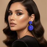 Double Rhinestone Ball Dangle Evening Earrings