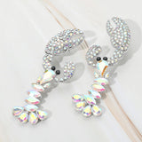 Multi Stone Lobster Dangle Statement Earrings