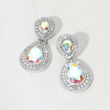 Crystal Teardrop Evening Earrings