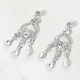 Teardrop Stone Cluster Rip Chandelier Dangle Evening Earrings