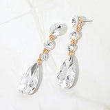 Women's Elegant Multi Faceted Crystal Dangle Statement Earrings