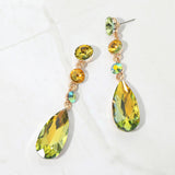 Women's Elegant Multi Faceted Crystal Dangle Statement Earrings