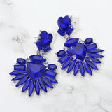 Bold Marquise Stone Fan Drop Statement Evening Earrings