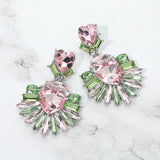 Bold Marquise Stone Fan Drop Statement Evening Earrings