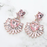 Bold Marquise Stone Fan Drop Statement Evening Earrings
