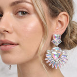 Bold Marquise Stone Fan Drop Statement Evening Earrings