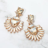 Bold Marquise Stone Fan Drop Statement Evening Earrings