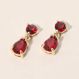 Round Teardrop Stone Link Dangle Evening Earrings