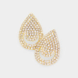 Rhinestone Pave Evening Earrings