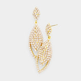 Crystal Pave Oval Evening Earrings