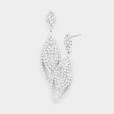 Crystal Pave Oval Evening Earrings