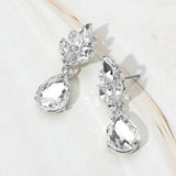 Teardrop Stone Dangle Evening Earrings