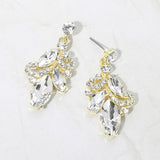 Marquise Stone Cluster Drop Evening Earrings