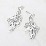 Marquise Stone Cluster Drop Evening Earrings
