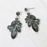 Marquise Stone Cluster Drop Evening Earrings