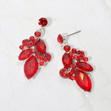 Marquise Stone Cluster Drop Evening Earrings