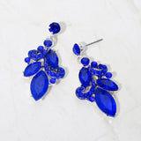 Marquise Stone Cluster Drop Evening Earrings