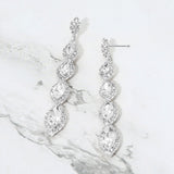 Marquise Stone Link Drop Evening Earrings