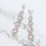 Marquise Stone Link Drop Evening Earrings