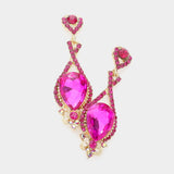 Crystal Rhinestone Teardrop Evening Earrings